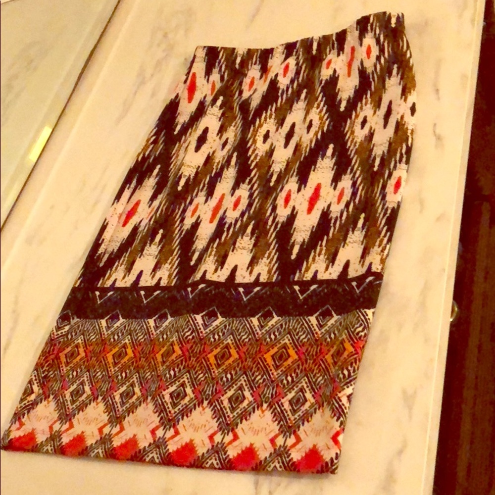 Anthropologie Maeve Aztec Tribal Print Skirt